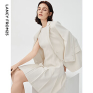 朗姿三醋酸Basic衣櫥白色女士小西裝外套夏新款西服明星同款 米白色2 2XL