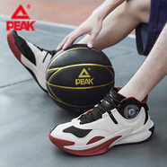 匹克（PEAK）大三角籃球鞋男外場(chǎng)實(shí)戰球鞋耐磨防滑緩震低幫球鞋舒適輕便運動(dòng)鞋 DA340371大白/黑色/暗紅 39