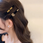 玖維婭珍珠發(fā)夾劉海夾側邊夾女前額精致網(wǎng)紅碎發(fā)專(zhuān)用夾水鉆蝴蝶結鴨嘴夾 JYFJ109山茶花+字母2件套