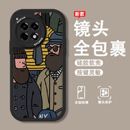 圖吉塔 歐美插畫(huà)潮流大叔適用一加Ace5/Ace3/3v手機殼Ace2/pro新款全包男款潮牌保護殼高級感網(wǎng)紅情侶款 經(jīng)典黑-豎紋三個(gè)大胡子+全屏膜 一加Ace5