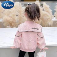 迪士尼（Disney）女童秋裝外套小女孩韓版洋氣時(shí)尚網(wǎng)夾克衫女寶寶休閑時(shí)髦春秋上衣 粉紅色 春秋款 110 適合96-105厘米