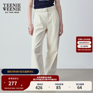Teenie Weenie小熊女裝秋季簡約休閑松弛闊腿褲長褲時尚韓版寬松褲 白色 L (170)