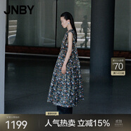 江南布衣（JNBY）【商場同款】25夏新品連衣裙筆觸碎花印花棉質(zhì)無袖無領(lǐng)5P5G1575H 097/黑綠系 S