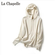 拉夏貝爾（La Chapelle）配大衣的內搭毛衣女秋冬羊 絨加厚保暖連帽針織衛衣羊 毛打底衫 純100自動(dòng)發(fā)熱白色 純100自動(dòng)發(fā)熱M