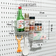 洞洞板免釘家用洞洞板配件通用掛籃網(wǎng)格壁掛置物架免打孔零件掛鉤 抽紙置物籃(適用) (黑色請留言)