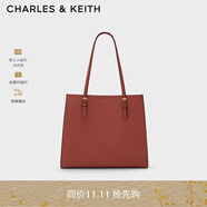 CHARLES&KEITH質(zhì)感純色大容量手提包托特包包女包女士生日禮物CK2-30781650-6 Brick磚色 XL