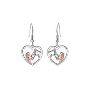 新光飾品wish跨境新品少女與馬分色心形項鏈歐美時(shí)尚鎖骨項鏈情人禮物吊墜 耳環(huán)