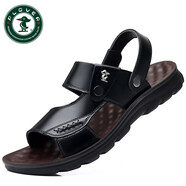 RED DRAGONFLY紅蜻蜓全牛皮男士人字拖時(shí)尚休閑沙灘鞋韓版潮流外穿防滑耐磨涼拖 涂鴉黑色006 38