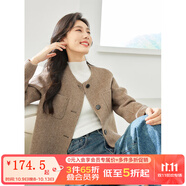 梵希蔓毛呢短外套女2025新款秋冬小個(gè)子御寒保暖羊毛混紡呢子大衣 50658 深咖啡色 L