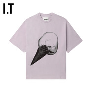 JIL SANDER IT 男裝寬松短袖T恤新款時(shí)尚個(gè)性冰激淋印花半袖0003MN PPL/淡紫色 XL