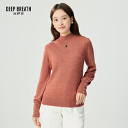 深呼吸女裝煙管領(lǐng)金屬扣泡泡袖可機洗100%純羊毛針織衫女A301328 玫瑰粉 XL (5)
