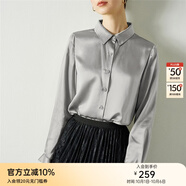 顏域（YANYEE） 顏域女裝百搭長(cháng)袖氣質(zhì)襯衣女秋裝2024新款OL職業(yè)襯衫女 灰色 L