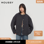 moussy 新品老錢(qián)靜奢風(fēng)廓形毛呢夾克外套女010HAJ30-1401 170炭灰色 均碼 00020/F