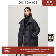迪賽尼斯（DESIGNICE）冬季新款白鵝絨高級感通勤外套純色立領羽絨服女 黑色 S 建議拍前聯(lián)系客服確認