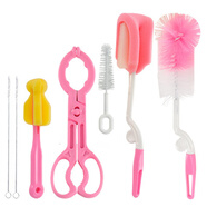 虞冕洗奶瓶刷子清潔刷套裝吸管新生嬰兒用海綿尼龍組合裝5件套 7件套（滿(mǎn)2件總價(jià)7.5折）