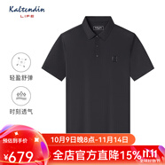 KALTENDIN LIFE【彈力親膚透氣】卡爾丹頓2025夏新款男士短袖Polo衫T恤休閑上衣 黑色 B2 L /50