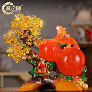 禮之源 招財(cái)葫蘆貔貅工藝品擺件家居客廳玄關(guān)酒柜裝飾店鋪開(kāi)業(yè)禮品擺設(shè) 大號(hào)紅色水晶石招財(cái)福祿