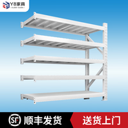 Y8 貨架置物架倉儲(chǔ)家用超市貨架倉庫多層展示架重型地下室儲(chǔ)物架 白色-5層-副架(送安全栓) 重型【150*60*200cm】550KG/層