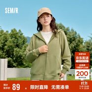 森馬梅花系列外套女寬松插肩袖刺繡春秋休閑連帽夾克109524108001