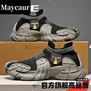 Maycaur八哥板鞋世家夏一腳蹬懶人鞋耐磨透氣厚底襪子口鞋 黑色【官方旗艦拍高品質(zhì)】 39