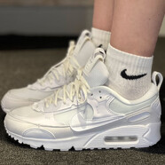 耐克（Nike）女鞋運(yùn)動(dòng)鞋2025夏季新款A(yù)IR MAX 90休閑氣墊鞋低幫緩震跑步鞋 DM9922-101白色 38.5