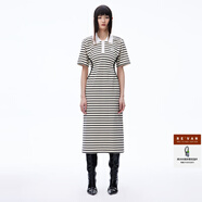 RE'VAN芮范夏季設計師復古風(fēng)條紋收腰連衣裙RN31101902 橫條紋 M 38