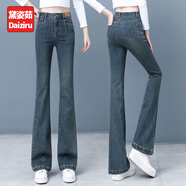 黛姿茹（daiziru）復古微喇加絨牛仔褲女秋冬季2025新款小個(gè)子喇叭褲高腰牛仔馬蹄褲 藍色/長(cháng)褲 常規 L (28) 推薦105-115斤