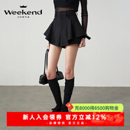 卓雅周末（JORYA weekend）25夏季新款高腰百搭A字個(gè)性荷葉邊褶拼接短裙褲R220802A 黑色 M