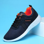 花花公子男鞋2025新款春夏季透氣運動(dòng)鞋休閑鞋網(wǎng)面慢跑步鞋旅游鞋 0609深藍橘 40  收藏送襪子