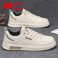 回力男鞋2025新款休閑鞋百搭皮面板鞋輕便舒適潮鞋時(shí)尚小白鞋子男款 米色 40