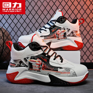 回力男鞋籃球鞋2025秋冬季新款男士高幫運(yùn)動(dòng)跑步鞋休閑鞋子 白黑紅 42