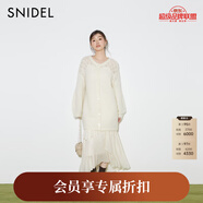 SNIDEL2025秋冬新品甜美鏤空鉤花蝴蝶結(jié)系帶針織連衣裙SWNO254312 象牙白 均碼 (F)