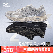 美津濃（MIZUNO）男女跑步運(yùn)動(dòng)休閑鞋緩震透氣網(wǎng)面拼接RACER S 1.0 18/臟臟銀 41