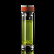 PGY日本進(jìn)口品質(zhì)鋼化玻璃杯防摔打不碎的大號套裝防爆男女隨手保溫出 450ml 劍心棕杯蓋【-加厚底】男