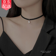 締晶925銀鈴鐺choker鎖骨鏈項鏈黑色頸帶生日禮物女生送女朋友實用 D82黑繩鈴鐺項圈-禮盒裝