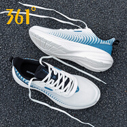 361°男鞋運動(dòng)鞋男秋季跑步鞋透氣鞋子361品牌旗艦男款網(wǎng)面休閑跑鞋R 2212F羽毛白/原力藍 43