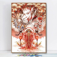 天啟世紀【】半面妝數字油畫(huà)唯美古風(fēng)人物diy手繪填色打發(fā)時(shí)間減 23332 黑色外框+顏料畫(huà)筆(可以?huà)靿ι?D