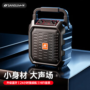 山水（SANSUI）D39無線藍牙大音量廣場舞音響戶外收音機手提便攜式擺攤喇叭收錢無咪電木吉他民謠樂器音箱