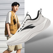 安踏（ANTA）跑步鞋男鞋夏秋飛織網(wǎng)面透氣運(yùn)動(dòng)鞋軟底減震學(xué)生中考旅游休閑鞋男 紙莎白/基礎(chǔ)黑-2 39