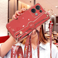 優(yōu)蕾絲 OPPOReno9手機殼Reno9Pro保護套PHM110腕帶斜跨PGX110軟PGW女款+ Reno9Pro【山茶紅】