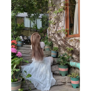 與欣法式茶歇連衣裙2024夏季新款女裝氣質(zhì)仙女荷葉邊不規則顯瘦中長(cháng)裙 薄荷綠 均碼