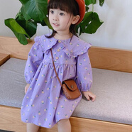 Radinka2025春秋新款女寶寶裙子女童公主裙洋氣娃娃領(lǐng)兒童連衣裙YSY 紫羅蘭連衣裙 90