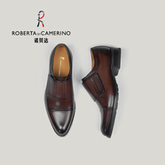 諾貝達(dá)（ROBERTA DI CAMERINO）意大利進(jìn)口商務(wù)正裝皮鞋高端男士宴會(huì)婚禮結(jié)婚新郎伴郎男鞋孟克鞋 棕色K66286C 39 （歐美尺碼 偏大一碼)