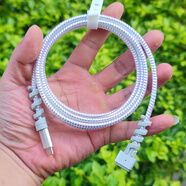 蘋果Macbook M2 M3 M4 Pro數(shù)據(jù)線保護(hù)套30/35/70W電源Air充電器殼 2米極光白纏繞線+螺旋保護(hù) 適用蘋果筆記本30W
