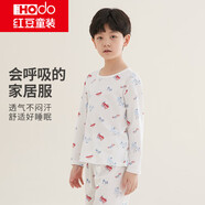 紅豆兒童睡衣男女童家居服純棉長袖長褲套裝春夏套頭空調(diào)服J3117 130