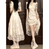 格邏恩（GELUOEN）法式連衣裙2024春秋新款女裝氣質(zhì)女神范茶歇溫柔收腰顯瘦公主裙子 圖片色 均碼【可備注碼數】