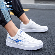 鴻星爾克男鞋運動(dòng)鞋休閑鞋子男冬季高幫板鞋新款男士經(jīng)典百搭潮鞋運動(dòng)鞋男 正白/星際藍1106 40