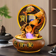 春色福村客廳小型流水噴泉循環(huán)水招財風(fēng)水輪桌面裝飾辦公室生財風(fēng)水球擺件 聚寶盆2403B款小號無(wú)霧化風(fēng)車(chē)