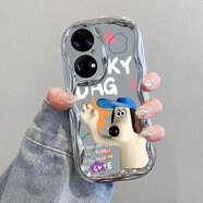 慕文 適用華為P50手機殼華p50E新款P50pro全包p59por防摔P怕oe榮耀P5o保護套p5 電鍍奶油紋-銀色-ZC20掌門(mén)狗狗 華為 P50