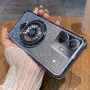 優(yōu)蕾絲 vivoy77e手機殼vivo保護Y77E硅膠套t1版全包四角氣囊防摔V2166BA透明軟殼帶旋轉陀螺支架男女新款 【閃粉-遠峰藍】四角氣囊 +全屏鋼膜+旋轉陀螺支架 vivo Y77e